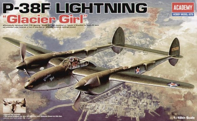 Academy 12208 1/48th Lockheed P38F Lightning 'Glacier Girl'