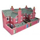 Metcalfe OO PO276 Low Relief Red Brick terraced House backs