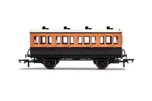 Hornby OO R40107 LSWR 4 Wheel Coach 1st Class with lights