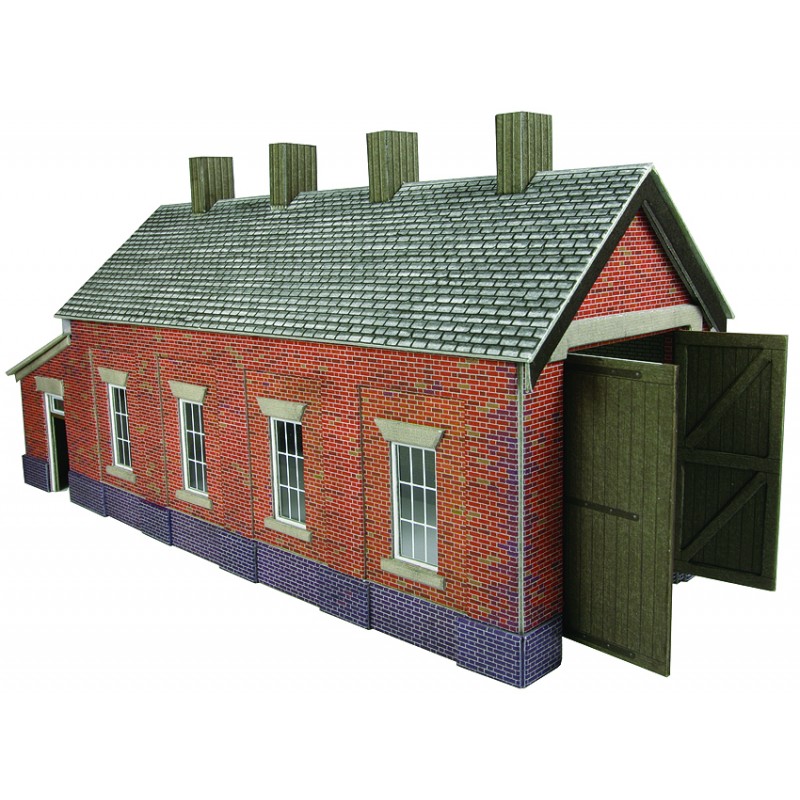 Metcalfe OO PO331 Engine Shed  Red Brick Single Track