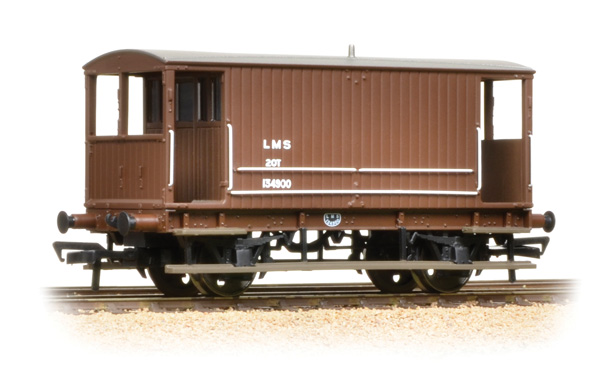 Bachmann OO 38553A Midland Brake Van LMS Bauxite without Duckets