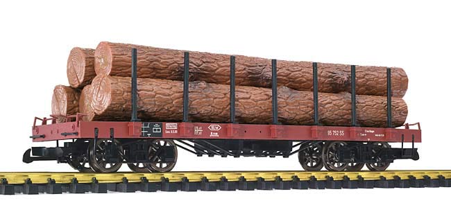 Liliput G 95752 Flat Wagon with Stanchion and Log Load(Brown)